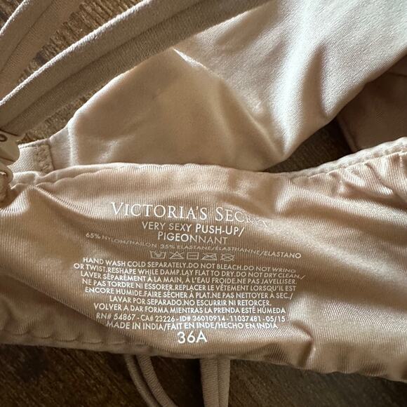 NWT Victorias Secret Womens Very Sexy Push Up Bra Size 36A Beige Nude - Picture 5 of 5